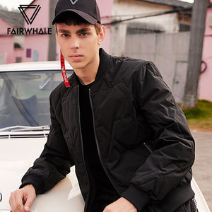 馬克華菲羽絨服男2017冬季新款男士短款棒球立領韓版飛行員外套潮