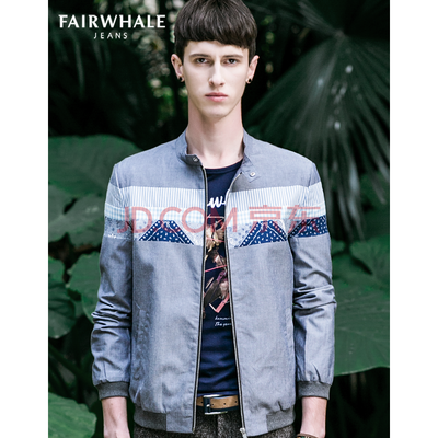 馬克華菲夾克 2015秋裝熱賣 男士拼接外套 潮男 jacket 潮男 7506 深混色灰098 170/88A(M碼)