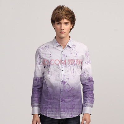 馬克華菲男裝 秋款 漸變色時尚長袖襯衫 7103030117-002 M圖片