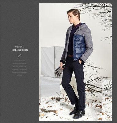 FAIRWHALEJEANS 馬克華菲 馬克華菲羽絨服 冬裝新款男修身拼接連帽短款羽絨服外套 047深藍(lán)色 男羽絨服 男式 7144157247047 - FAIRWHALEJEANS 馬克華菲正品特賣 - 好樂(lè)買限時(shí)特賣