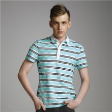 馬克華菲男裝條紋涂鴉短袖翻領T恤7102021775_045 綠寶石色 XL 【圖片 價格 品牌 報價】